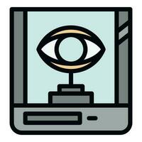 Eye bioprinting icon vector flat