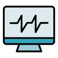 Heartbeat monitor icon vector flat