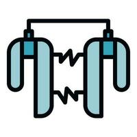 External heart defibrillator icon vector flat
