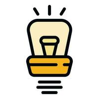 Solution smart lightbulb icon vector flat