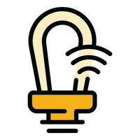 Power smart lightbulb icon vector flat