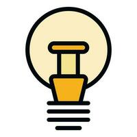 New smart lightbulb icon vector flat