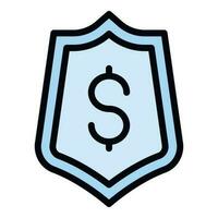 Financial planning shield icon vector flat