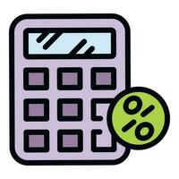 Financial planning calculator icon vector flat