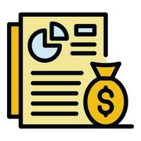 Financial planning document icon vector flat