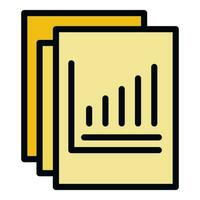 Financial planning papers icon vector flat
