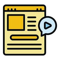 Video course icon vector flat