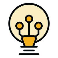 Lamp smart lightbulb icon vector flat