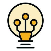 Lamp smart lightbulb icon vector flat