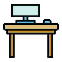 Smart office desktop icon vector flat