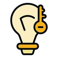 Brain smart lightbulb icon vector flat