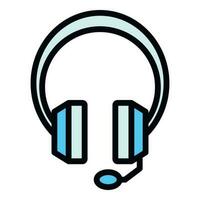 Smart office headset icon vector flat