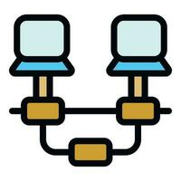 Computer network icon vector flat