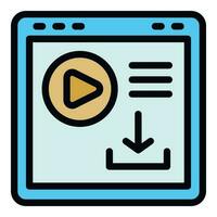 Filter search video file icon vector flat