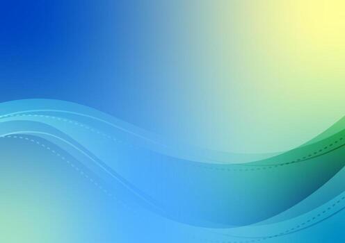 Blue gradient dynamic graphic soft line wave pattern background vector