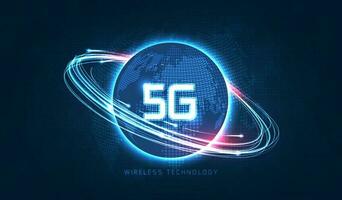 racha de luz azul, fibra óptica, línea de velocidad, fondo futurista para transmisión de datos inalámbrica de tecnología 5g o 6g, Internet de alta velocidad en abstracto. concepto de red de Internet. diseño vectorial vector