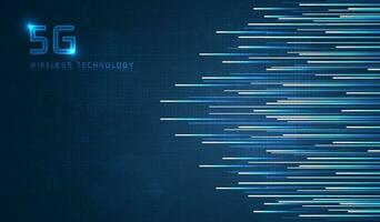 racha de luz azul, fibra óptica, línea de velocidad, fondo futurista para transmisión de datos inalámbrica de tecnología 5g o 6g, Internet de alta velocidad en abstracto. concepto de red de Internet. diseño vectorial vector
