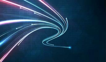 Blue light streak, fiber optic, speed line, futuristic background for 5g or 6g technology wireless data transmission, high-speed internet in abstract. internet network concept. vector design.