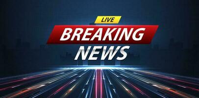 Breaking news background business or technology of world the template. breaking news text on dark blue with light effect. digital technology, TV news show broadcast. vector design.