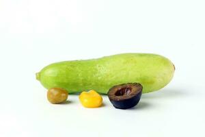 Small mini Cucumber green pea olive corn photo