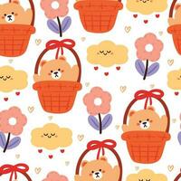 seamless pattern cartoon bears. cute animal wallpaper illustration for gift wrap paper vector