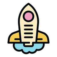 Brainstorming rocket icon vector flat