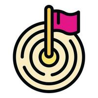 Brainstorming flag target icon vector flat