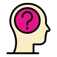 Brainstorming question icon vector flat