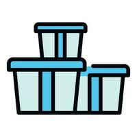 Smart office boxes icon vector flat