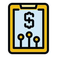 Money report icon vector flat