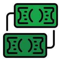 Laundry money exchange icon vector flat