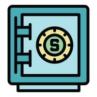 Deposit room locker safe icon vector flat