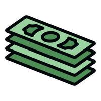 Pile cash icon vector flat