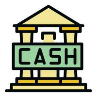 Bank cash icon vector flat