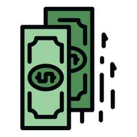 Dollar transfer icon vector flat