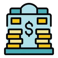 Bank cash pack icon vector flat