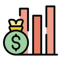 Money graph chart icon vector flat