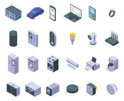 Internet de cosas íconos conjunto isométrica vector. iot inteligente vector