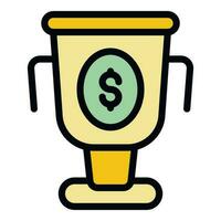Money cup icon vector flat
