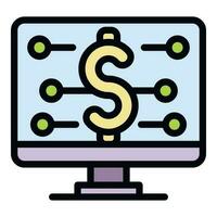 Dollar analytics icon vector flat