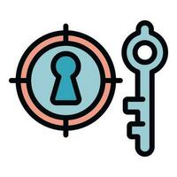 Key realization icon vector flat