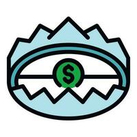 Trap laundry money icon vector flat