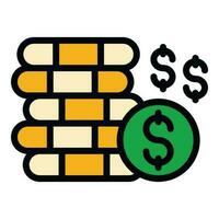 Laundry money dollar coins icon vector flat