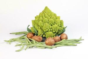 Romanesco broccoli French Green Bean potato photo