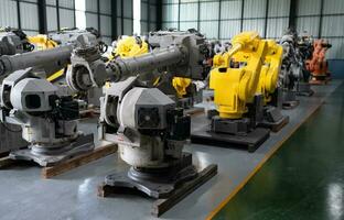 Robot warehouse, a place to store robotic arm to inspect, program and test before delivering to customers. photo