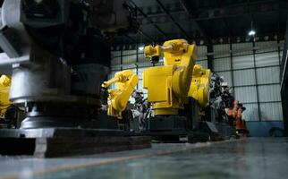 Robot warehouse, a place to store robotic arm to inspect, program and test before delivering to customers. photo