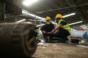 Scientists and government officials Inspect and collect chemical leak samples in industrial sites. to be thoroughly investigated in the laboratory photo