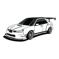 race car black and white flat vector design