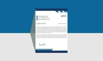 blue color business letterhead template design vector