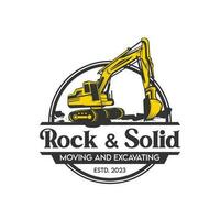 rock sólido Moviente Insignia construcción logo diseño vector